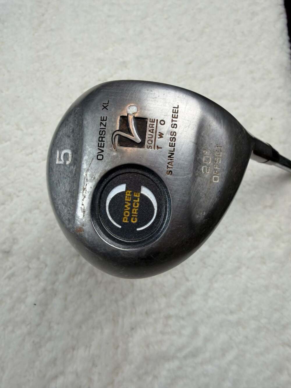 Square Two Power Circle Oversize XL 5 Wood 20 Degree Offset Stainless Golf Club